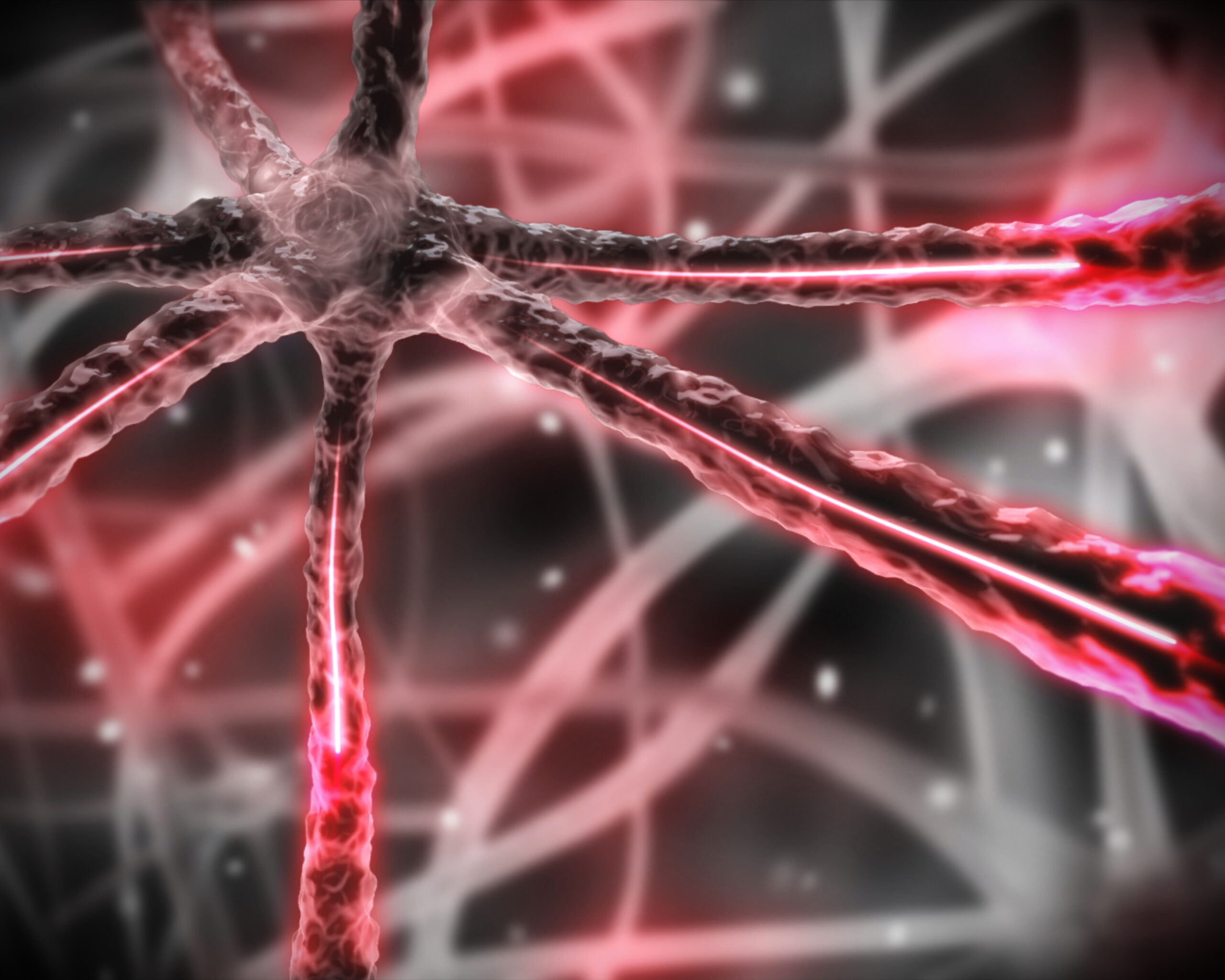 Black background pink microscopic nervous system